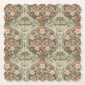 William Morris Roos Wreath Flowering Roos Kartonnen Onderzetters (Voorkant)