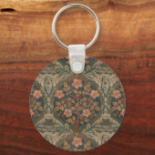 William Morris Roos Wreath Flowering Roos Sleutelhanger (Voorkant)
