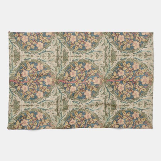 William Morris Roos Wreath Flowering Roos Theedoek (Horizontaal)