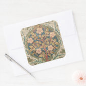 William Morris Roos Wreath  Flowering Roos Vierkante Sticker (Envelop)