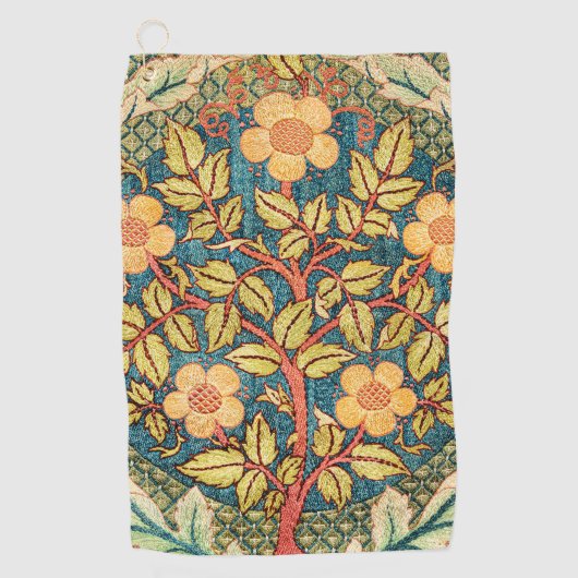 William Morris Roos Wreath Golfhanddoek (Voorkant)