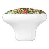 William Morris Roos Wreath Keramische Knop (Zijkant)