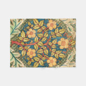 William Morris Roos Wreath (Zoomed) Throw Blanket Fleece Deken (Voorkant (Horizontaal))