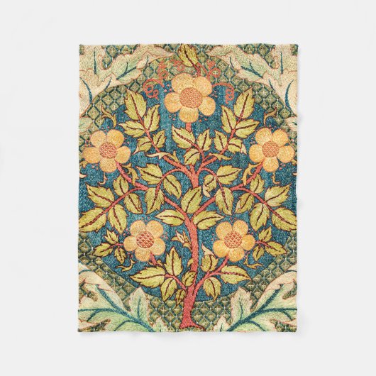William Morris Roos Wreath (Zoomed) Throw Blanket Fleece Deken (Voorkant)