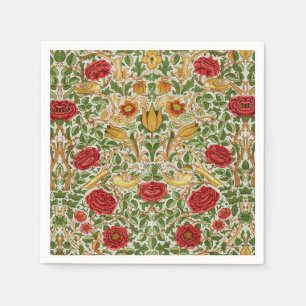 William Morris Rose & Birds Chintz Rood Servet