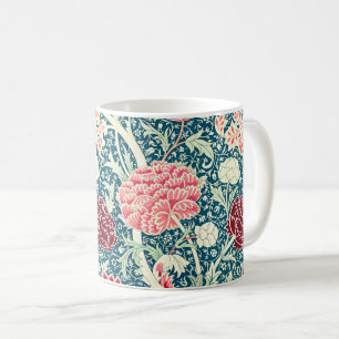 William Morris Rose Goud Groen Blauw Bloempatroon Koffiemok
