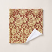 William Morris Rose rouge et blanc (Gant de toilette)