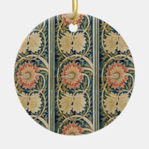 William Morris Roze Bloem Zijde Borduurwerk Antiek Keramisch Ornament