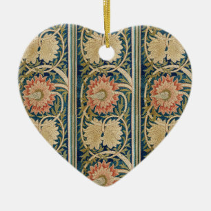 William Morris Roze Bloemrijke Zijde Borduurwerk A Keramisch Ornament