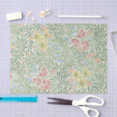 William Morris - roze & gele lentebloemen Tissuepapier (Craft)