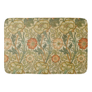 William Morris Roze Roos Bloemrand Kunst Badmat
