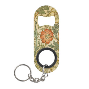 William Morris Roze Roos Bloemrand Kunst Mini Flessenopener