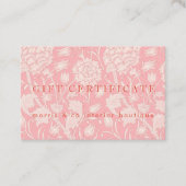 William Morris - Roze Wilde Tulips Gift Certificat Visitekaartje (Voorkant)
