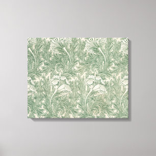 William Morris Saliegroen Tulp Patroon: Vintage Canvas Afdruk