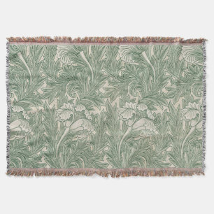 William Morris Saliegroen Tulp Patroon: Vintage Deken