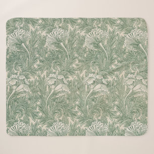 William Morris Saliegroen Tulp Patroon: Vintage Sherpa Deken