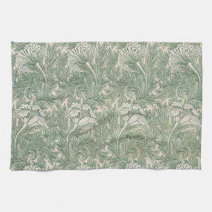 William Morris Saliegroen Tulp Patroon: Vintage Theedoek