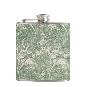 William Morris Saliegroene Tulp Patroon: Vintage Heupfles