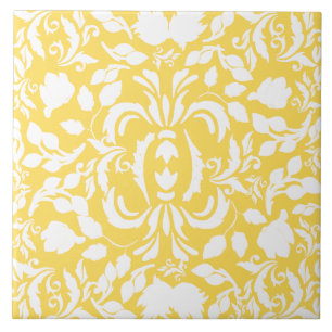 William Morris schattig  floraalgeel Tegeltje