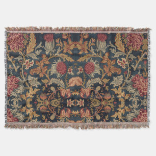 William Morris Schotse distel vintage bloemmotief Deken