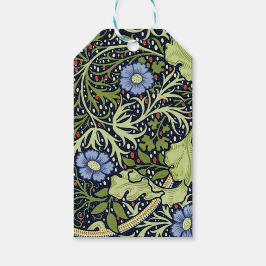 William Morris Seaweed Antiek Flower Cadeaulabel (Voorkant)