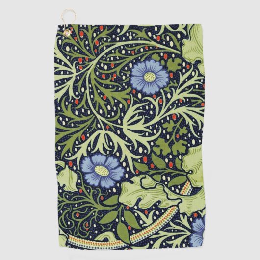 William Morris Seaweed Antiek Flower Golfhanddoek (Voorkant)