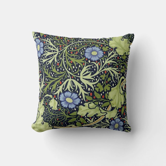 William Morris Seaweed Antiek Flower Kussen (Voorkant)