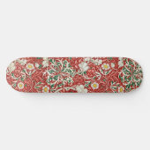 William Morris Seaweed Antiek Flower Red Green Skateboard (Horizontaal)
