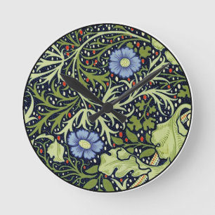 William Morris Seaweed Antiek Flower Ronde Klok
