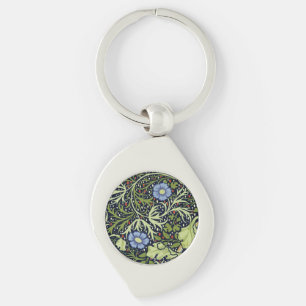 William Morris Seaweed Antiek Flower Sleutelhanger
