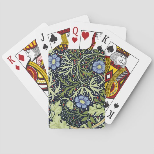 William Morris Seaweed Antiek Flower Speelkaarten (Achterkant)