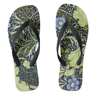William Morris Seaweed Antiek Flower Teenslippers