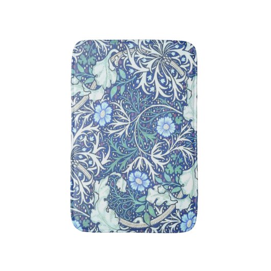 William Morris Seaweed Blue Pattern Badmat (Voorkant Verticaal)
