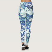 William Morris Seaweed Blue Pattern Leggings (Achterkant)