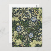 William Morris Seaweed Pattern Floral Art Briefkaart (Voorkant / Achterkant)