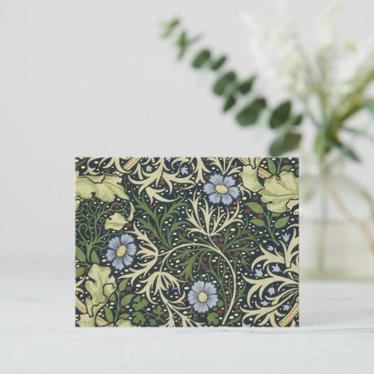 William Morris Seaweed Pattern Floral Art Briefkaart (Staand voorkant)