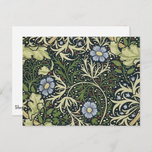 William Morris Seaweed Pattern Floral Art Briefkaart (Voorkant / Achterkant)