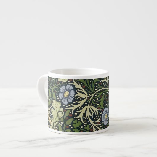 William Morris Seaweed Pattern Floral  Art Espresso Kop (Voorkant links)