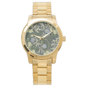 William Morris Seaweed Pattern Floral Art Horloge