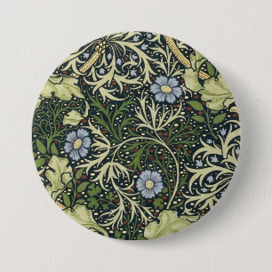 William Morris Seaweed Pattern Floral Art Ronde Button 7,6 Cm