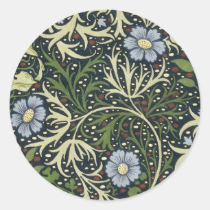 William Morris Seaweed Pattern Floral  Art Ronde Sticker
