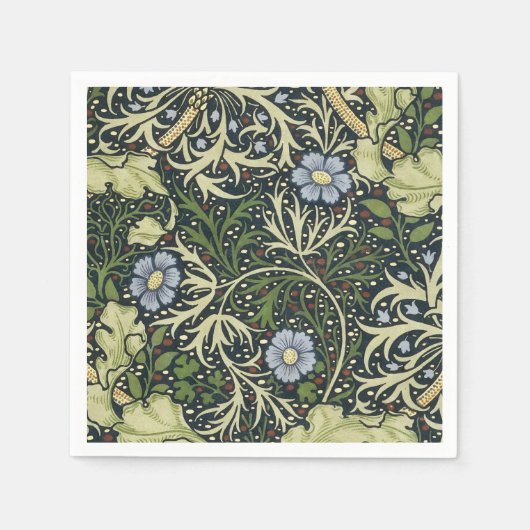 William Morris Seaweed Pattern Floral  Art Servetten (Voorkant)