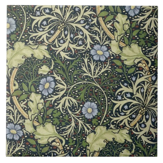 William Morris Seaweed Pattern Floral  Art Tegeltje (Voorkant)