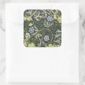 William Morris Seaweed Pattern Floral Art Vierkante Sticker (Tas)