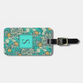 William Morris  Seaweed Pattern Monogram Bagagelabel (Voorkant horizontaal)