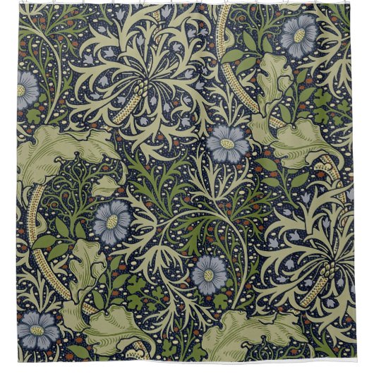 William Morris Seaweed Pattern Shower Curtain. Douchegordijn (Voorkant)