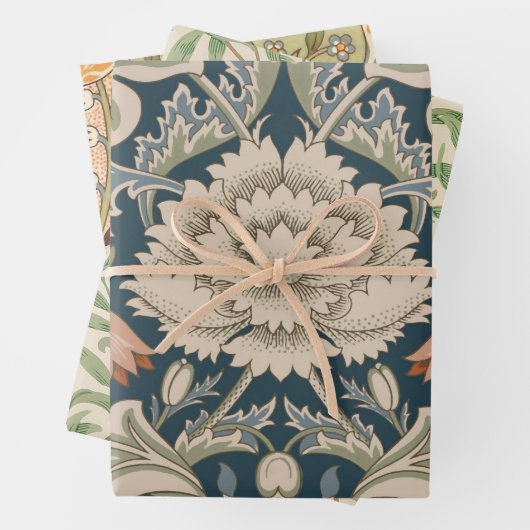 William Morris Severn Bloementuin Bloemen Classic Inpakpapier Vel (In situ)