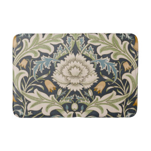 William Morris Severn Navy Blauwe Bloemrijke Kunst Badmat