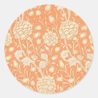 William Morris Sinaasappel Floral Ronde Sticker