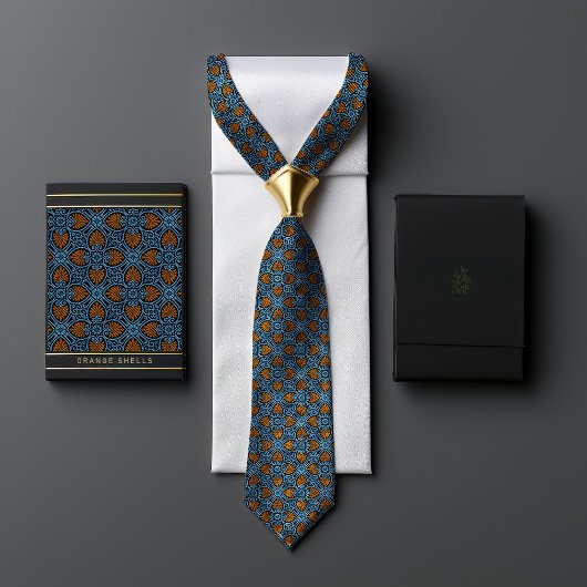 William Morris Sinaasappel Shell Diagonal Stropdas